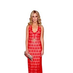 Rare Korovilas Crochet Red Gown Medium